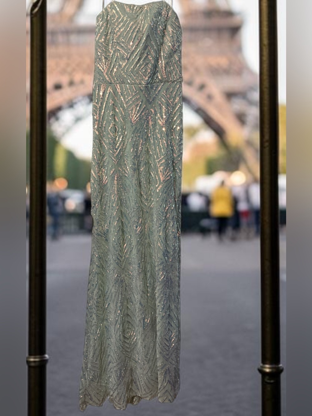 Speechless Strapless Iridescent Sequin Gown